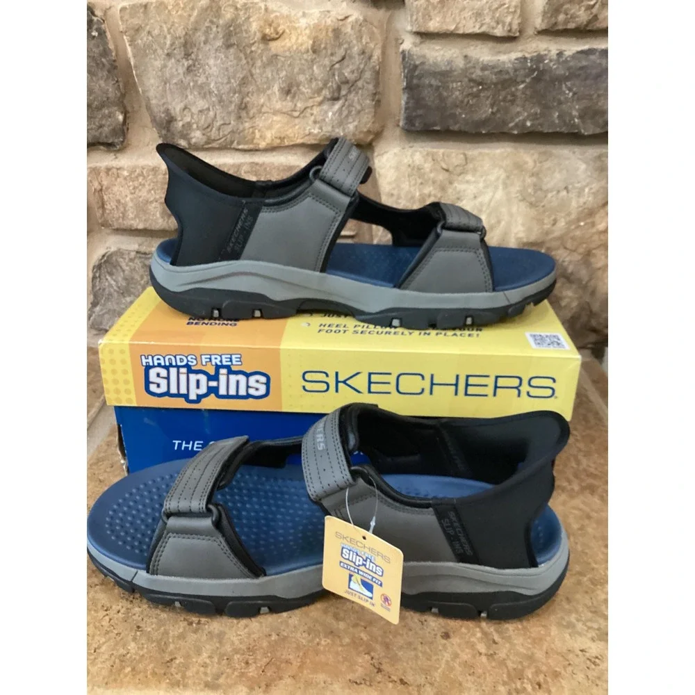 Skechers Hands Free Slip-ins Tresmen Reece Charcoal Mens 11 Extra Wide New